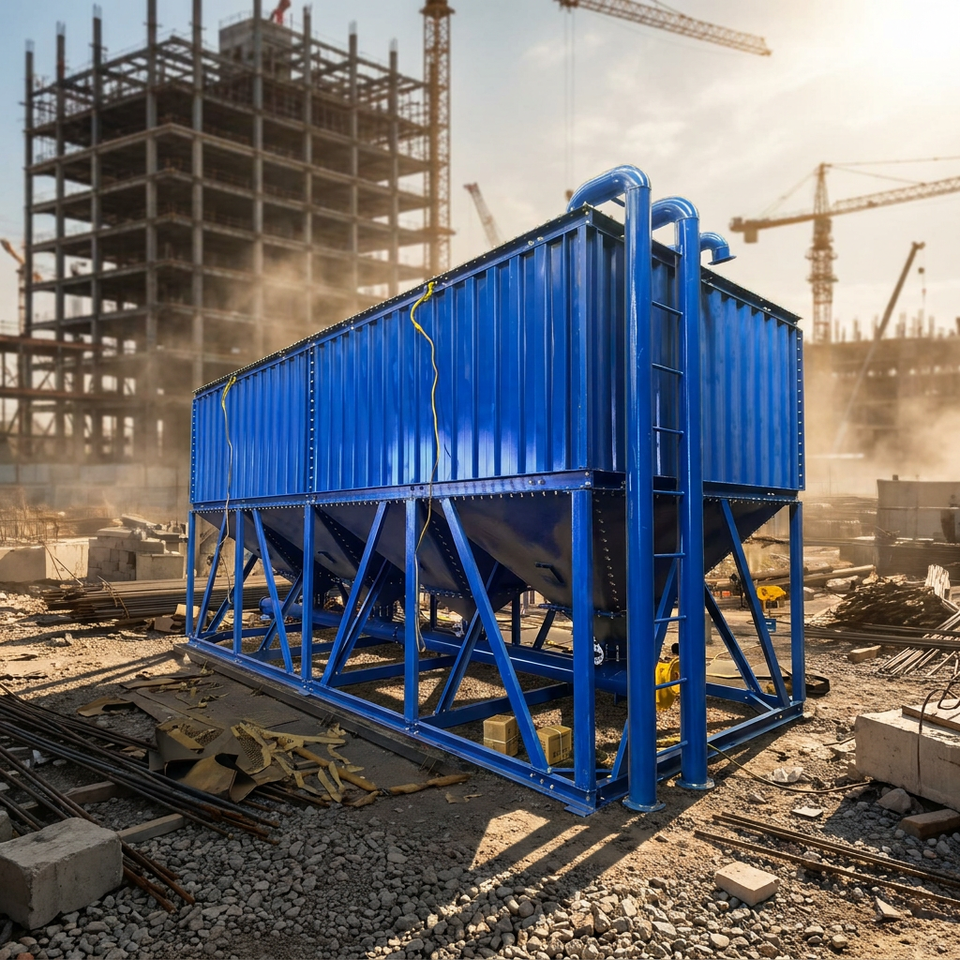 W Type Engine Design 20-foot Container Horizontal Cement Silo, 30-80T Bolt-type Cement Silo ...