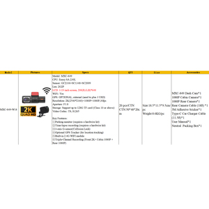 Visión nocturna <span class=keywords><strong>Black</strong></span> Box 2K Full <span class=keywords><strong>HD</strong></span> 24 horas Modo de estacionamiento de automóviles Grabación en bucle Cámara de automóvil 3 canales 4K Dash Cam con GPS Wifi - Product Image 2