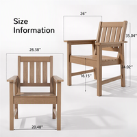 Chaises d'extérieur en plastique résistantes aux intempéries, aspect bois véritable, pour terrasse, pont, piscine et jardin