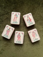 Mahjong américain classique de luxe à thème floral de jardin |    Tuiles acryliques blanches en stock