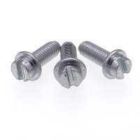Vis à tête cylindrique fendue pré-assemblée en acier zingué blanc / Vis combinée à tête ronde à une fente avec joint monobloc