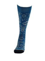 Chaussettes de ski en laine mérinos bleue longues tricotées sur mesure OEM pour l'extérieur