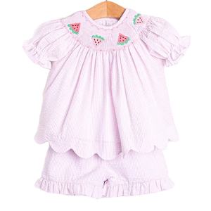 GSSO3239 Conjunto de Yoga Personalizado para Niñas Pequeñas, con Bordado de Sandía Rosa, Manga Corta, Venta al Por Mayor - Product Image 6