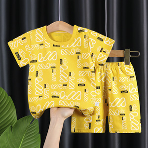 Ensemble de t-shirt à manches courtes et short en coton pour enfants, garçons et filles, dessin animé d'été - Product Image 4