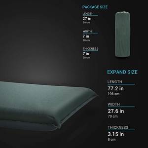 Tapis de couchage de <span class=keywords><strong>Camping</strong></span> ultra-épais à auto-gonflage, mousse élastique rapide, Durable, avec oreiller, 1 pièce - Product Image 6