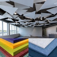 Panneau de plafond acoustique suspendu décoratif personnalisé Carreaux de plafond acoustique en PET Conception de chicanes de nuages Plafond acoustique