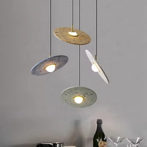 Lustres de Terrazzo créatifs de lumière pendante de disque d'UFO de concepteur minimaliste pour l'application d'hôpital de café de barre - Product Image 1