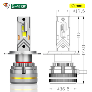 Bombilla LED G-View G19W H4 H19 Canbus sin errores, alta potencia 200W 50000LM 6000K, luz automotriz con ventilador de enfriamiento, mejora para lámparas de coche - Product Image 4