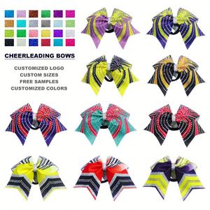 Accessoires de cheveux pour la compétition de cheerleading, ruban, nœud papillon, cravate, tissu pailleté personnalisé avec logo, écologique, léger - Product Image 2
