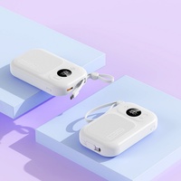 Banco de Energía Portátil de 20000 mAh, Cable de Carga Rápida de 22.5 W, Nuevo Diseño, Entrada USB de Alta Capacidad, Pantalla LED, Gran Capacidad