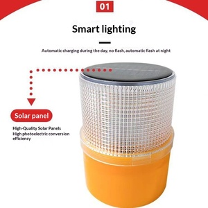 Luz Estroboscópica LED de Columna Reflectante con Energía Solar para Construcción de Carreteras y Advertencia Automática de Tráfico - Product Image 3