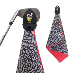 Magnetische Aangepaste Logo Microfiber Golfhanddoek Met Verwijderbare Magneet Voor Sterke Grip Op Golfkarretjes Of Clubs