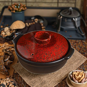 Haute valeur nouvelle casserole ragoût Style chinois Induction de gaz prêt résistant aux hautes températures couvercle en céramique soupe 24cm diamètre - Product Image 4