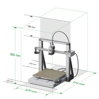 Printer 3D A2L Combo Kecepatan Tinggi, Perataan Otomatis Penuh, Ukuran Besar, Multiwarna PLA FDM, Produktivitas Tinggi