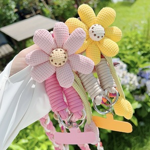 Chaîne de téléphone <span class=keywords><strong>portable</strong></span> à breloque florale, bandoulière, cordon anti-perte, longue corde tressée, collier, cordon avec patch pour téléphone - Product Image 3