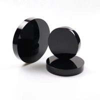 Disques de cercles acryliques noirs support de base d'affichage acrylique noir rond personnalisé cylindre de piédestal bases acryliques noires rondes solides