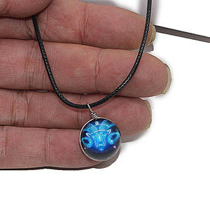 G1359 12 Pendentif Signe du Zodiaque Glow in the dark bijoux Astrologie Horoscope Glow In The Dark Collier - Product Image 6