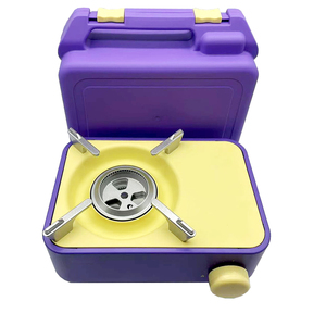 Réchaud à cassette portable miniature en acier inoxydable Wildrex, brûleur unique compact, puissance de feu de 2,1 kW pour le camping, les pique-niques, les voyages en voiture - Product Image 1