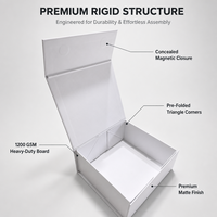 Boîte cadeau magnétique pliable de luxe blanche sur mesure, emballage en carton rigide en gros pour vêtements, cosmétiques, bijoux
