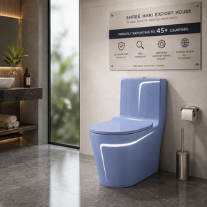 Inodoro de Diseño Elegante en Azul Pastel |   Inodoro Contemporáneo con Diseño Redondeado - Product Image 6