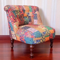 American Country Garden Style Blumen stoff Lounge Sofa Stuhl Wohnzimmer Balkon Sofa Stuhl Freizeit Einzels tuhl