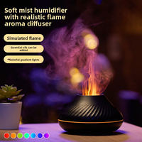 Diffuseur d'aromathérapie électrique à flamme simulée, lumières LED à 7 couleurs changeantes, plastique écologique, ultrasonique, essentiel pour la maison