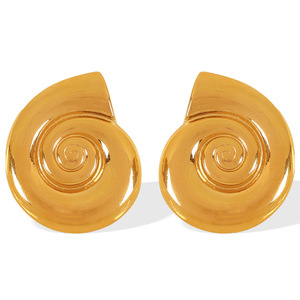 ต่างหูรูปทรงหอยสังข์ชุบทองโลหะผสมสังกะสีเครื่องประดับแฟชั่นสตรี EH631 - Product Image 5