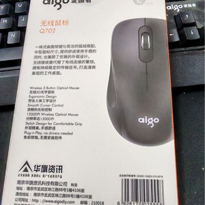 Aigo Q702 Wireless Optical <b>Mouse</b> 3 Buttons Right Hand Ergonomic Battery Powered For Desktop Laptop - Product Image 4