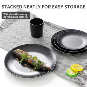 Plato de melamina negro <span class=keywords><strong>Sakura</strong></span> redondo logotipo personalizado placas de melamina rectangulares negras <span class=keywords><strong>restaurante</strong></span> - Product Image 3