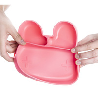 Fournitures de maison jetables ensemble de nourriture pour bébé plaque de congélation en silicone pliable avec bol divisé et cuillère napperon pour bébé