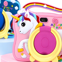Tablette pour enfants 7 pouces Android 8.1 2 Go 16 Go WiFi 1024x600 Bleu Rose Tablette PC pour enfants avec étui licorne et support
