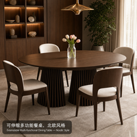 Table à manger extensible en chêne blanc de luxe, grande capacité, longueur 2 m, mobilier pour réunions de famille