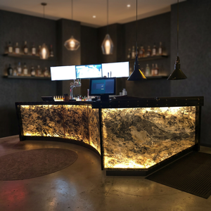 Luxury Natural Flexible Copper Slate Stone Veneer Eco-Friendly Black Durable Translucent <b>Wall</b> <b>Cladding</b> <b>Panel</b> <b>Interior</b> Dining - Product Image 1