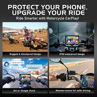 Écran portable de 7 pouces pour moto avec navigation GPS, Carplay, Android Auto sans fil, Airplay et écran partagé