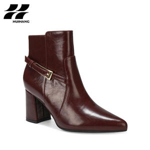 <span class=keywords><strong>Stivaletti</strong></span> da Donna Glamour con Punta Svasata Tacco Largo <span class=keywords><strong>e</strong></span> Cinturino con Fibbia-Comodi Tinta Unita Chiusura a Zip per Uso Autunno Inverno - Product Image 2