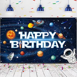 Décorations du système solaire, grande bannière d'anniversaire sur le thème de l'espace, toile de fond pour enfants et garçons - Product Image 6