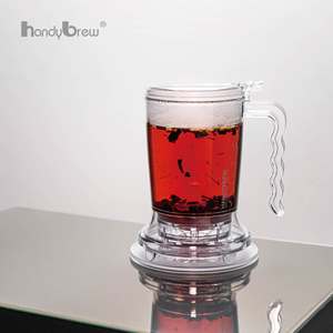 Bouteille portable avec infuseur à thé, poignée incurvée transparente personnalisée OEM, sans BPA, pour bureau et voyage, avec système de distribution intelligent. - Product Image 4