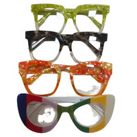 Liquidation de stock : Monture de lunettes classique unisexe en acétate, anti-lumière bleue, pour visages en forme de losange, épaisseur aléatoire, grande taille, lunettes optiques
