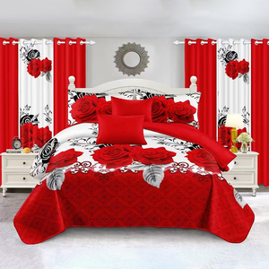 DL <strong>Luxury</strong> <strong>Bedding</strong> <strong>Set</strong> 12 Pcs Queen Size Comforters <strong>Set</strong> <strong>With</strong> Pillowcases and <strong>Curtains</strong> for Home Bulk OEM Custom - Product Image 4