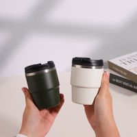 Mug isotherme à double paroi en acier inoxydable de 6 oz, mug de voyage, mug à café en céramique personnalisé avec couvercle anti-fuite