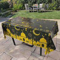 Nappe rectangulaire en plastique jetable blanche pour le Ramadan, l'Aïd, Pâques, la Saint-Valentin - Taille personnalisée, décorations cadeaux