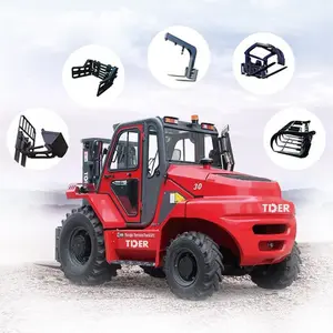 TDER 4WD obral truk Forklift medan berat Off Road 4wd 3 ton 5 ton Forklift medan berat Diesel