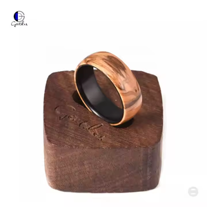 Gentdes Jewelry Handmade 8mm Dome Natur oliven holz Innen Wolfram ringe Ehering <span class=keywords><strong>Ring</strong></span> - Product Image 2
