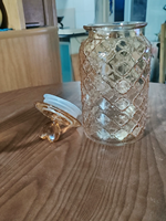Ensemble de 3 pots de conservation en verre ambré hermétiques avec motifs en relief et couvercles à boucle en forme de cœur pour le stockage d'aliments, de collations, de céréales, de thé et d'épices