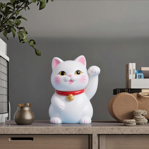 Handgemaakt Hars Gelukskattenbeeld Met Zwaaiende Arm Solar Fortune <span class=keywords><strong>Cat</strong></span> Voor Openingen Van Receptieauto 'S Decor Elegant Kattenontwerp - Product Image 6