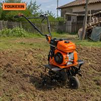 YKX - Mini Cultivadora de Jardín Portátil, Cultivadora a Gasolina, Máquina Manual para Labrar la Tierra, para Cultivo Doméstico