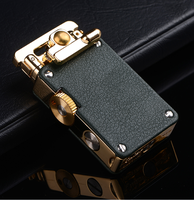 Briquet à silex compact vintage CHIEF en cuivre pur et laiton, rechargeable, avec logo personnalisé, pour cigarettes, cadeaux d'affaires CF708