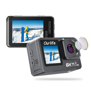 Ourlife กล้องแอ็กชัน6K ระบบกันสั่น EIS ภาพ Ultra HD รองรับ WiFi และหน้าจอสัมผัสสำหรับกีฬากลางแจ้งติดหมวกจักรยานและใช้เป็นกล้องติดรถยนต์ - Product Image 1