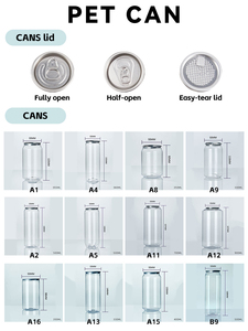 Nhà Máy Nicro Bán Buôn Tùy Chỉnh Rõ Ràng Pet Lon Với Nắp Đậy Cho Nước Trái Cây Uống Nước Giải Khát Soda Bao Bì Chất Lượng Cao Nhựa Lọ - Product Image 2