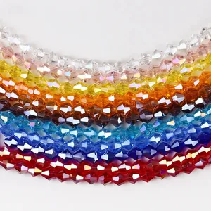צבע בתפזורת צבעוני סיליקון 4 מ "מ 6 מ מ" מ חרוזים קריסטל זכוכית קריסטל חוטי רופף חרוזים דרך חור עבור עגיל שרשרת